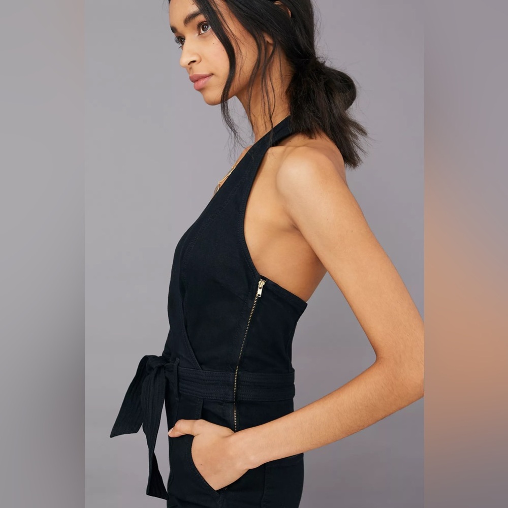 Mother The Halter Doozy Jumpsuit Black 26 Not Guilty EXCELLENT - Picture 2 of 16